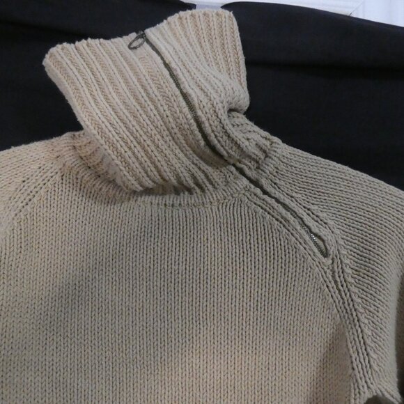 DEX - Fresh Products | small | Beige Ribbed Turtleneck Sweater - Picture 4 of 14